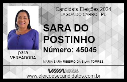 Candidato SARA DO POSTINHO 2024 - LAGOA DO CARRO - Eleições