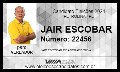 Candidato JAIR ESCOBAR 2024 - PETROLINA - Eleições