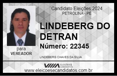 Candidato LINDEBERG DO TRÂNSITO 2024 - PETROLINA - Eleições