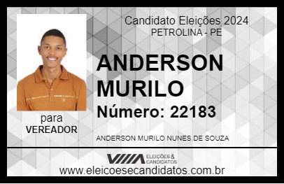 Candidato ANDERSON MURILO 2024 - PETROLINA - Eleições