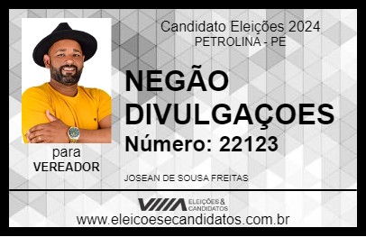 Candidato NEGÃO DIVULGAÇOES 2024 - PETROLINA - Eleições