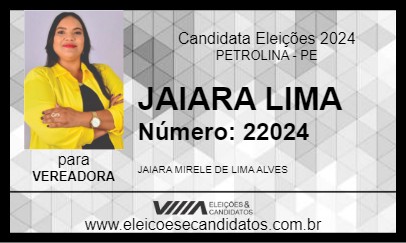 Candidato JAIARA LIMA 2024 - PETROLINA - Eleições