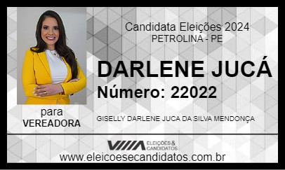 Candidato DARLENE JUCÁ  2024 - PETROLINA - Eleições