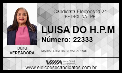 Candidato LUISA DO H.P.M 2024 - PETROLINA - Eleições