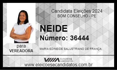 Candidato NEIDE 2024 - BOM CONSELHO - Eleições