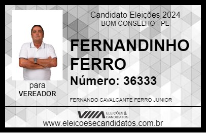 Candidato FERNANDINHO FERRO 2024 - BOM CONSELHO - Eleições