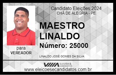 Candidato MAESTRO LINALDO  2024 - CHÃ DE ALEGRIA - Eleições