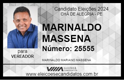 Candidato MARINALDO MASSENA 2024 - CHÃ DE ALEGRIA - Eleições