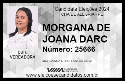 Candidato MORGANA DE JOANA DARC 2024 - CHÃ DE ALEGRIA - Eleições