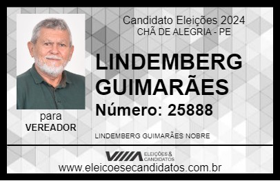 Candidato LINDEMBERG GUIMARÃES 2024 - CHÃ DE ALEGRIA - Eleições