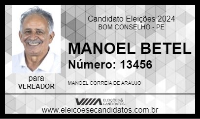 Candidato MANOEL BETEL 2024 - BOM CONSELHO - Eleições