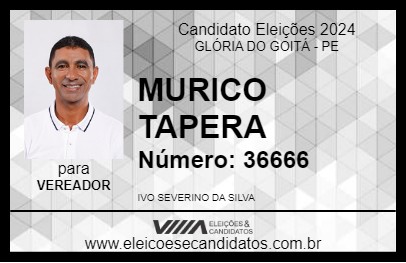 Candidato MURICO TAPERA  2024 - GLÓRIA DO GOITÁ - Eleições