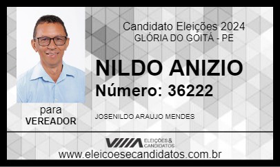 Candidato NILDO ANIZIO 2024 - GLÓRIA DO GOITÁ - Eleições