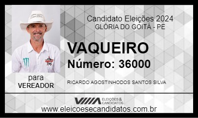 Candidato VAQUEIRO 2024 - GLÓRIA DO GOITÁ - Eleições