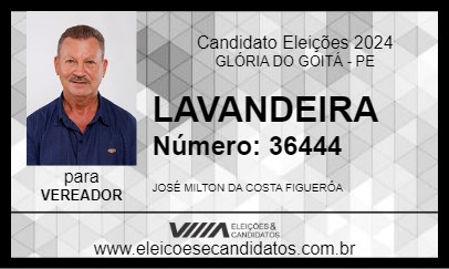 Candidato LAVANDEIRA 2024 - GLÓRIA DO GOITÁ - Eleições