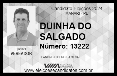 Candidato DUINHA DO SALGADO 2024 - MANARI - Eleições