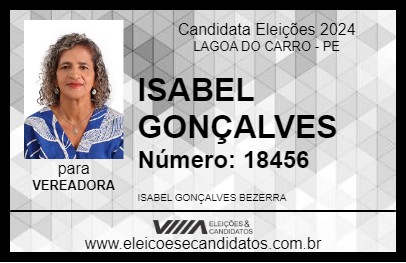 Candidato ISABEL GONÇALVES 2024 - LAGOA DO CARRO - Eleições