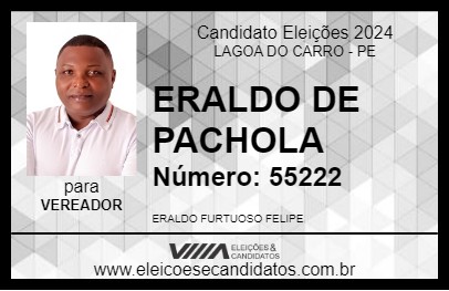 Candidato ERALDO DE PACHOLA 2024 - LAGOA DO CARRO - Eleições