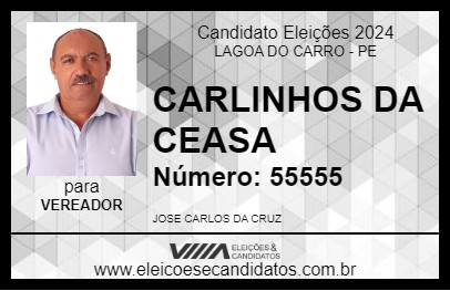 Candidato CARLINHOS DA CEASA 2024 - LAGOA DO CARRO - Eleições