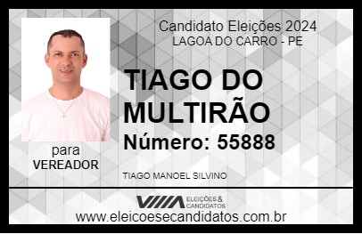 Candidato TIAGO DO MULTIRÃO 2024 - LAGOA DO CARRO - Eleições