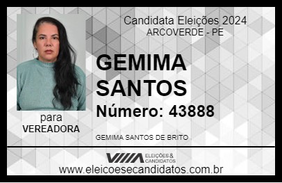 Candidato GEMIMA SANTOS 2024 - ARCOVERDE - Eleições