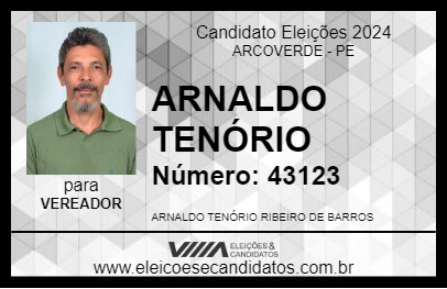 Candidato ARNALDO TENÓRIO 2024 - ARCOVERDE - Eleições