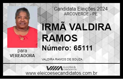 Candidato IRMÃ VALDIRA RAMOS 2024 - ARCOVERDE - Eleições