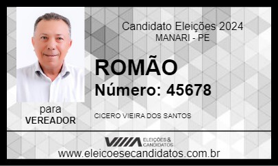 Candidato ROMÃO 2024 - MANARI - Eleições