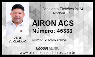 Candidato AIRON DA SAÚDE 2024 - MANARI - Eleições