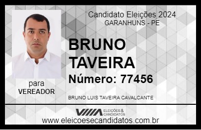 Candidato BRUNO TAVEIRA 2024 - GARANHUNS - Eleições