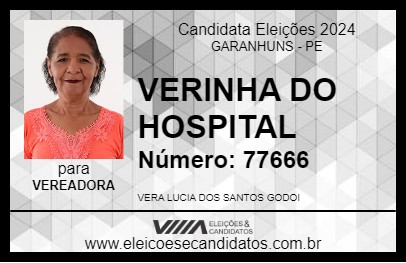 Candidato VERINHA DO HOSPITAL 2024 - GARANHUNS - Eleições