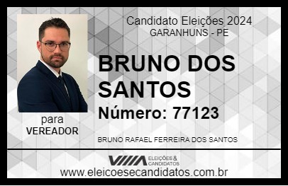 Candidato BRUNO DOS SANTOS  2024 - GARANHUNS - Eleições