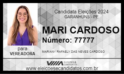 Candidato MARI CARDOSO 2024 - GARANHUNS - Eleições