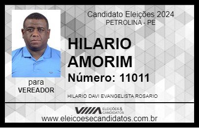 Candidato HILARIO AMORIM  2024 - PETROLINA - Eleições