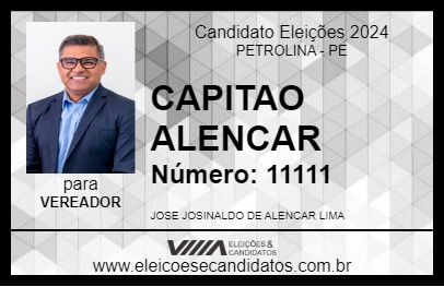 Candidato CAPITAO ALENCAR 2024 - PETROLINA - Eleições