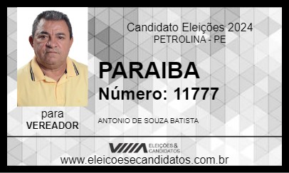 Candidato PARAIBA  2024 - PETROLINA - Eleições