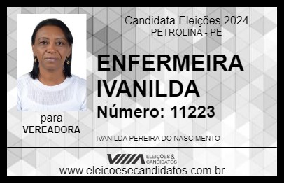 Candidato ENFERMEIRA IVANILDA  2024 - PETROLINA - Eleições