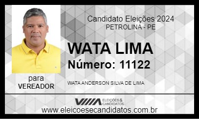 Candidato WATA LIMA  2024 - PETROLINA - Eleições