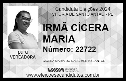 Candidato IRMÃ CÍCERA MARIA 2024 - VITÓRIA DE SANTO ANTÃO - Eleições