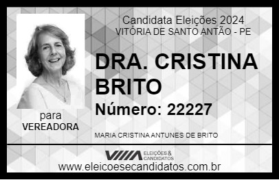 Candidato DRA. CRISTINA BRITO 2024 - VITÓRIA DE SANTO ANTÃO - Eleições