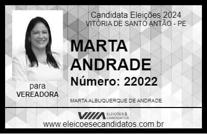 Candidato MARTA ANDRADE 2024 - VITÓRIA DE SANTO ANTÃO - Eleições