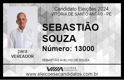 Candidato SEBASTIÃO SOUZA 2024 - VITÓRIA DE SANTO ANTÃO - Eleições