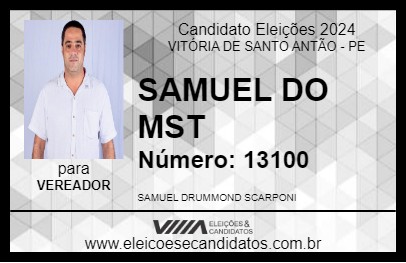 Candidato SAMUEL DO MST 2024 - VITÓRIA DE SANTO ANTÃO - Eleições