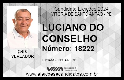 Candidato LUCIANO DO CONSELHO 2024 - VITÓRIA DE SANTO ANTÃO - Eleições