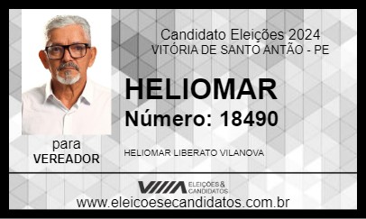 Candidato HELIOMAR 2024 - VITÓRIA DE SANTO ANTÃO - Eleições