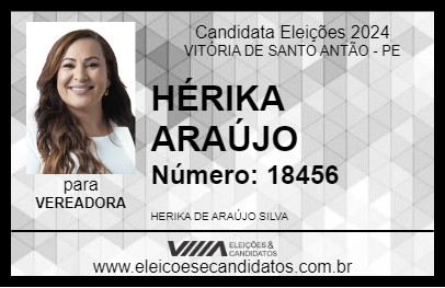 Candidato HÉRIKA ARAÚJO 2024 - VITÓRIA DE SANTO ANTÃO - Eleições