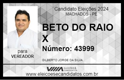 Candidato BETO DO RAIO X 2024 - MACHADOS - Eleições