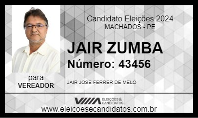 Candidato JAIR ZUMBA 2024 - MACHADOS - Eleições