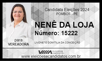 Candidato NENÊ DA LOJA 2024 - POMBOS - Eleições