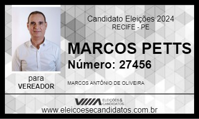 Candidato MARCOS PETTS 2024 - RECIFE - Eleições